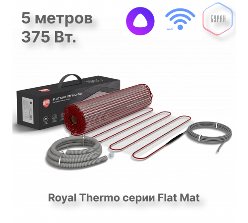 Комплект теплого пола Royal Thermo Flat Mat RTFM 2-150-2,5 Комплект теплого пола Royal Thermo Flat Mat RTFM 2-150-2,5